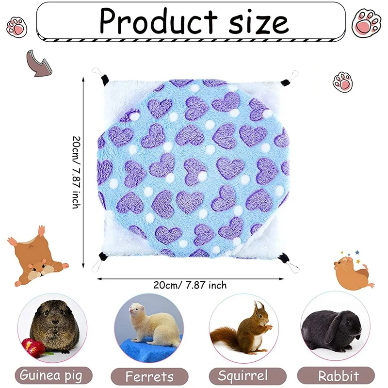 2-częściowy hamak dla świnki morskiej dla szczurów Świnka morska Chomik Fretka Wiszący hamak Zabawki Łóżko dla małych zwierząt Szynszyla