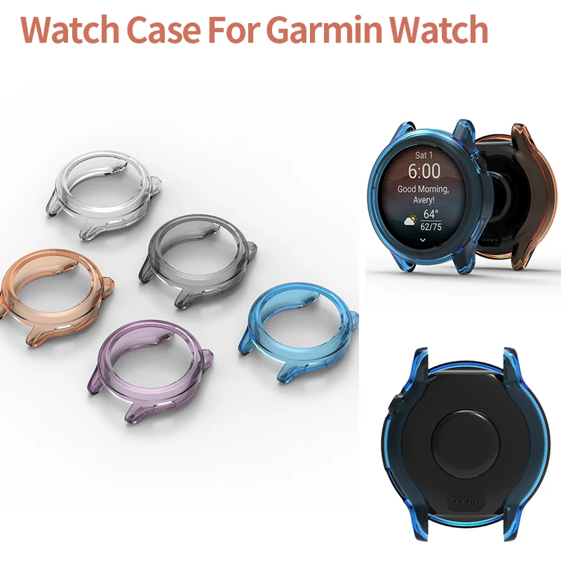 Clear Bumper Shell Frame Protector Cover for Garmin Watch Active 6 TPU Half Pack Watch Case for Garmin Vivo Active 6 Accessories