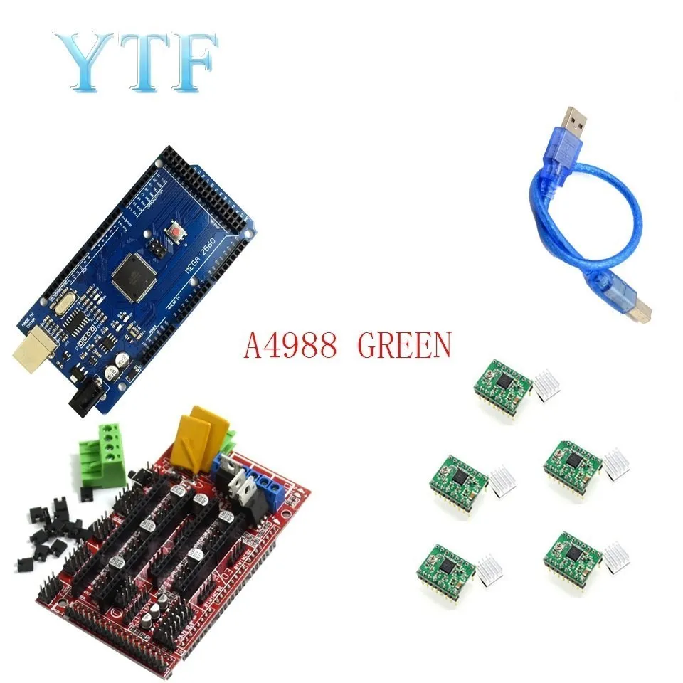 Mega 2560 R3 1pc RAMPEN 1,4 control panel 5 stücke DRV8825 oder A4988 Stepper Motor Drive 3D Drucker Teile