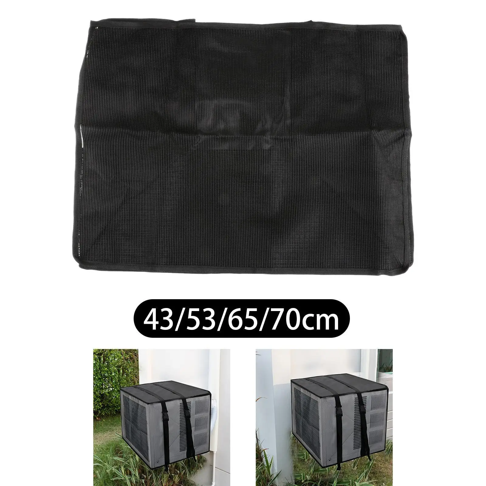 Lightweight Air Conditioner Outer Cover Waterproof Mesh Adjustable Strap Dustproof for Home and Camping