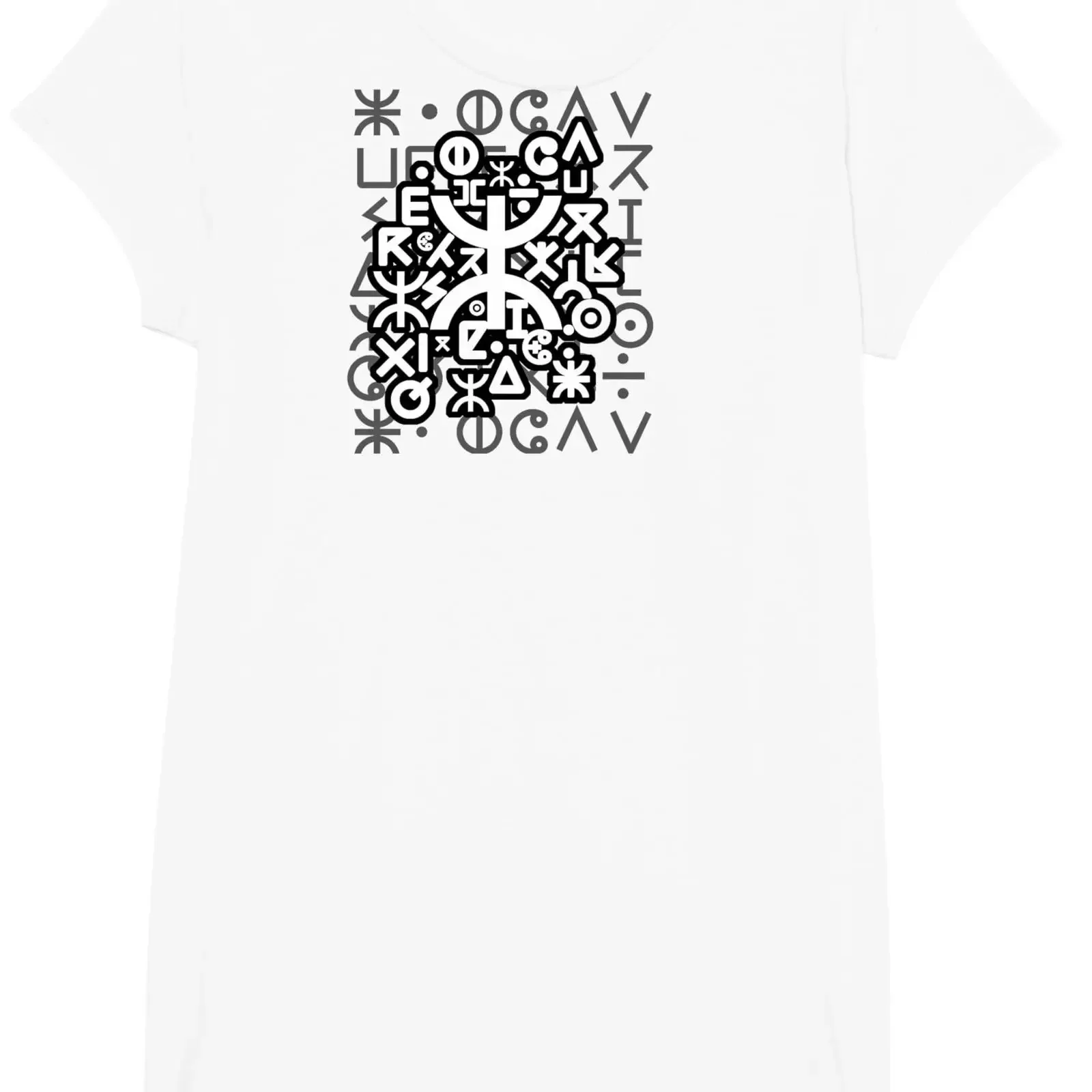 Tifinagh Alphabet Berber amazigh Tattoo T Shirt black vintage Washed Soft streetwear Stylish Stretched Versatile