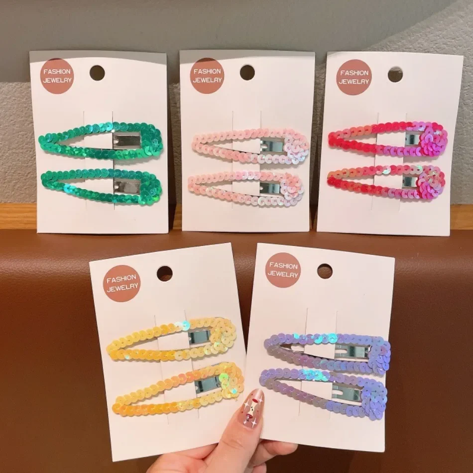 Girls Candy Color Shiny BB Clips Hair Accessories Sequins Bangs Clips Cute Girl BB Clips Ins Internet Celebrity Hairpins ZX07