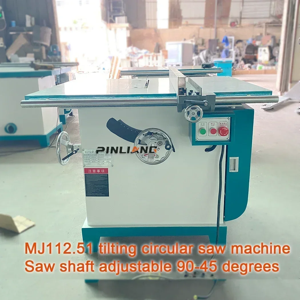 PINLIANG Tilting Arbor Sliding Table Saw Machine Circular Cutting Off Board Saw for Wood