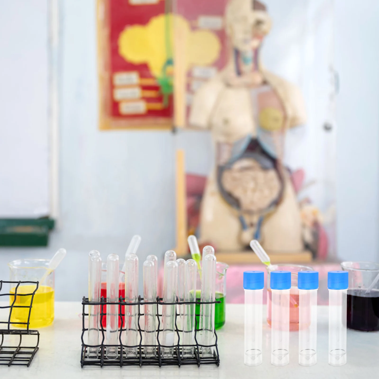 

25pcs Specimen Cups Disposable Urine Fecal Containers Leak Proof Protective Cover for Lab Testing Sample Preparation Medical