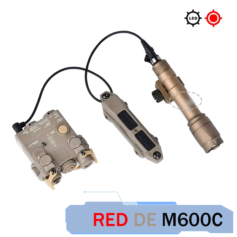 DBAL A2 Rood Groen Dot Laser Surefi M300 M600 Zaklamp Drukschakelaar Jacht Airsoft Wapen Licht Voor 20mm MLOK KEYMOD Rail