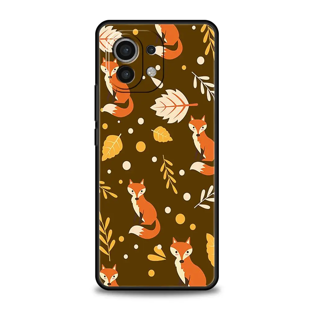 leaves fall fox pumpkin Halloween Phone Case For Xiaomi 14 13T 12T Pro 12 13 11 Mi Note 10 Lite 10T 5G 11X Pro 11T 11i 9T Cover