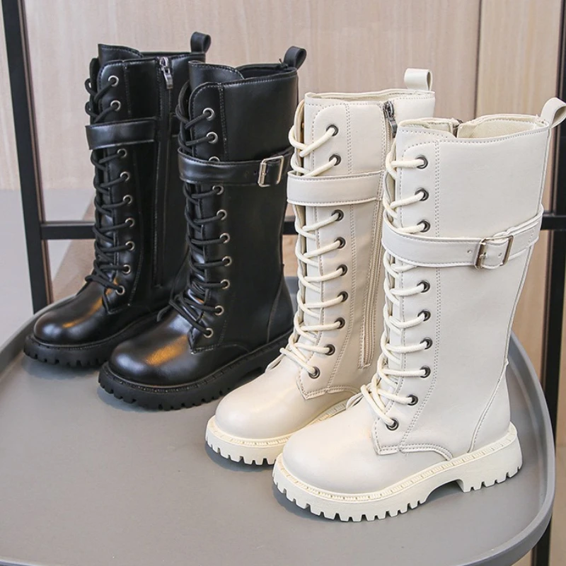 Child Girls Fashion Boot New Korean Edition British Style Girl Tall Boot Hot Selling Child Girl Fashion Shoe Princess Cute Boots