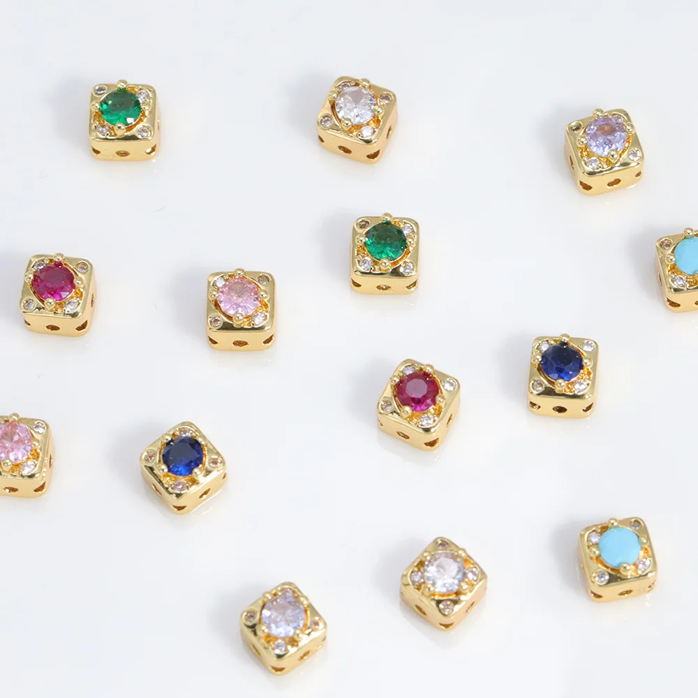 

Сердечный дизайн 100 шт. 6*6 мм ювелирные аксессуары/бусины DIY CZ/медь/изготовление браслетов/ручная работа/настоящее золотое покрытие # 194778