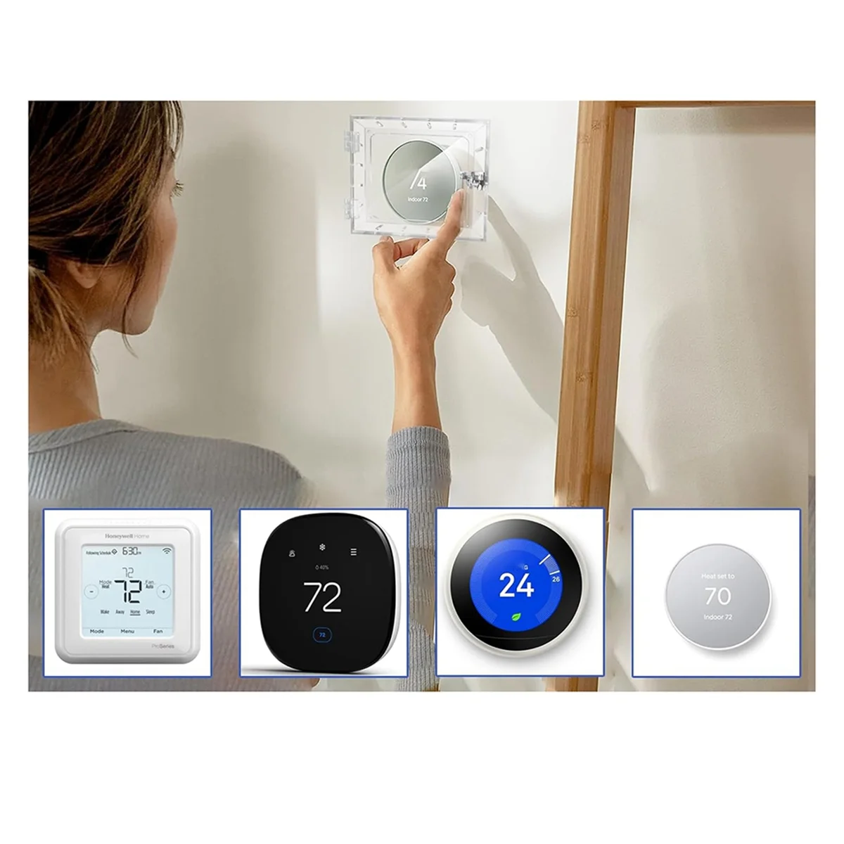 Termostato Lock Box com Chave, Tampa Universal, Guarda Pequena Clara