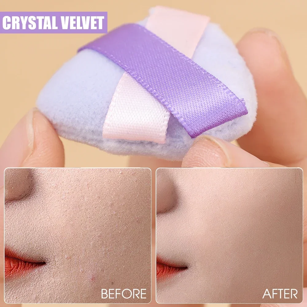 20PC Mini Triangle Velvet Cosmetic Puff Soft Finger Makeup Sponge for Face Make Up Eyes Contouring Shadow Foundation Powder Puff