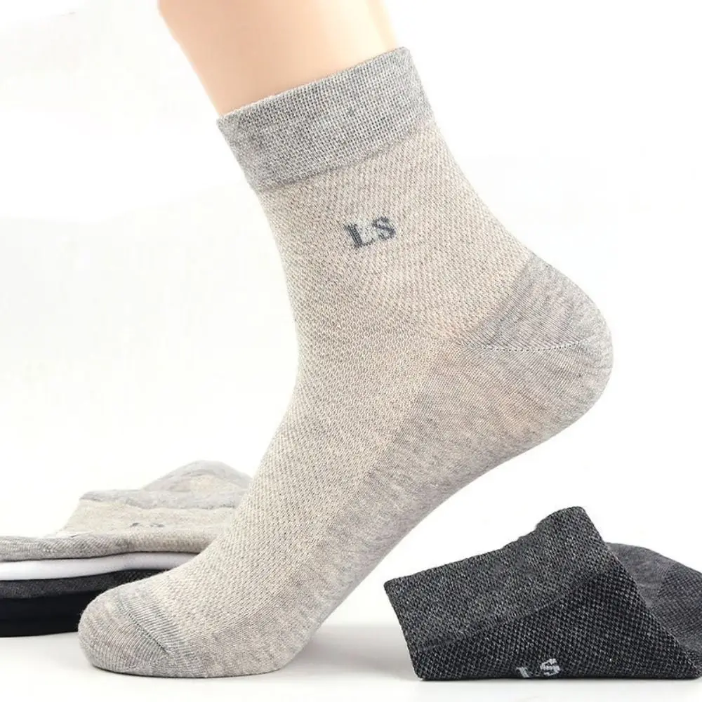 

Soft Solid Color Men's Mid-tube Socks Non-Slip Thin Men Casual Socks Hosiery All-match Summer Thin Socks Autumn