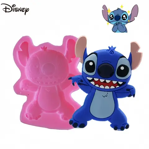 Disney Stitch ช็อกโกแลตซิลิโคนแม่พิมพ์ Flip Candy ตกแต่งแม่พิมพ์การ์ตูนอะนิเมะเบเกอรี่อุปกรณ์ครัวเค้กคุกกี้แม่พิมพ์ของขวัญ