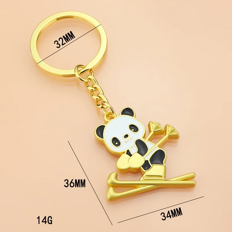 Snowflake Snowboard Key chain Pendant Ski Games Sled Board New Fashion Panda KeyChains Keyring Sports and Snow Festival Gifts