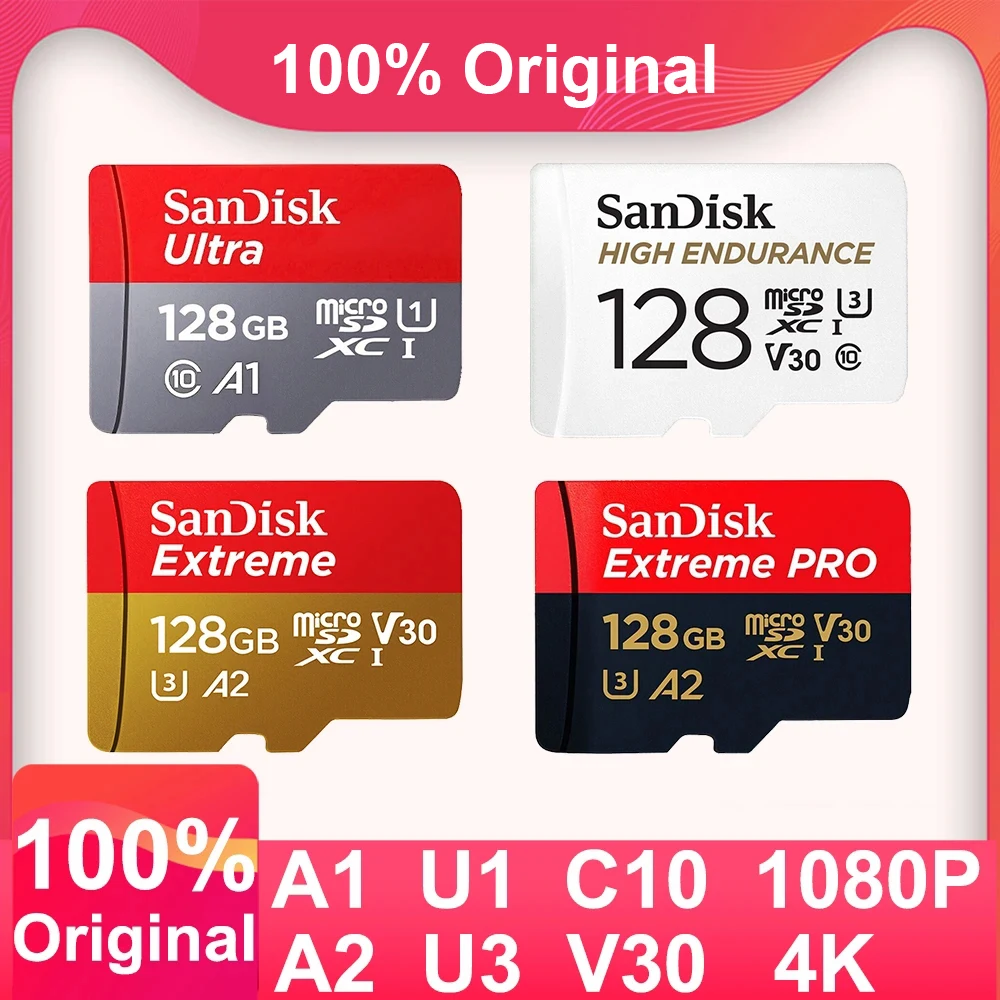 Memory Card High Endurance  Extreme PRO Micro SD Card V30 256GB U3 128GB 4K 64GB A2 C10 A1 32GB U1 TF Cards Flash Card For Drone