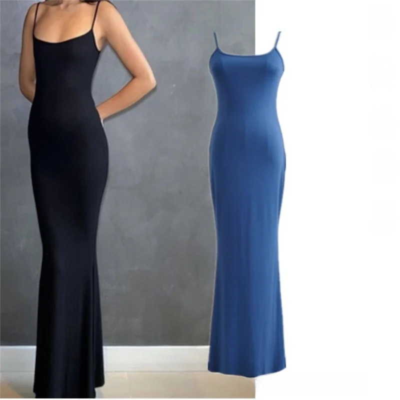 الرغبة النقية مثير Fi الذيل التخسيس Strapl Bal Long Dr الخوخ بعقب Ins التفاف Bodycon Dr Street Sle عالية الخصر O... #1