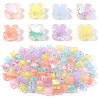 50Pcs Colored Flower Acrylic Beads Four-Leaf Clover Spacer Beads For DIY Necklace Bracelet Phone Chain Jewelry Making Accessorie