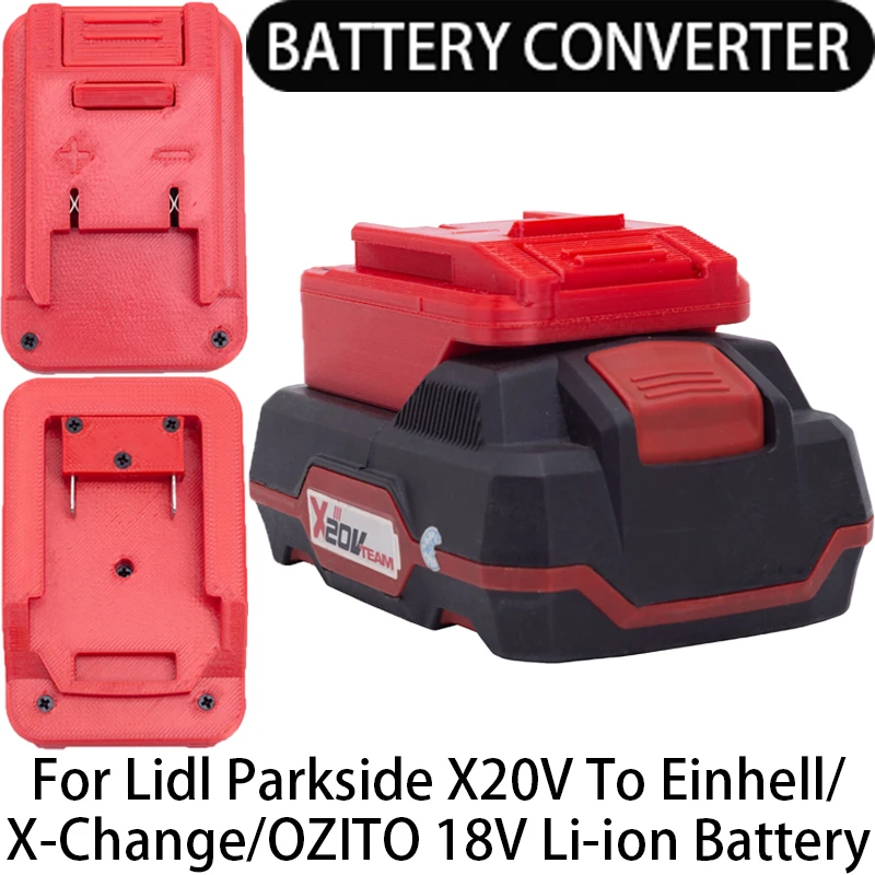 Li-ion Battery Adapter Conversor para Lidl Parkside X20v Acessórios para Ferramentas Elétricas x Mudança Ozito 18v