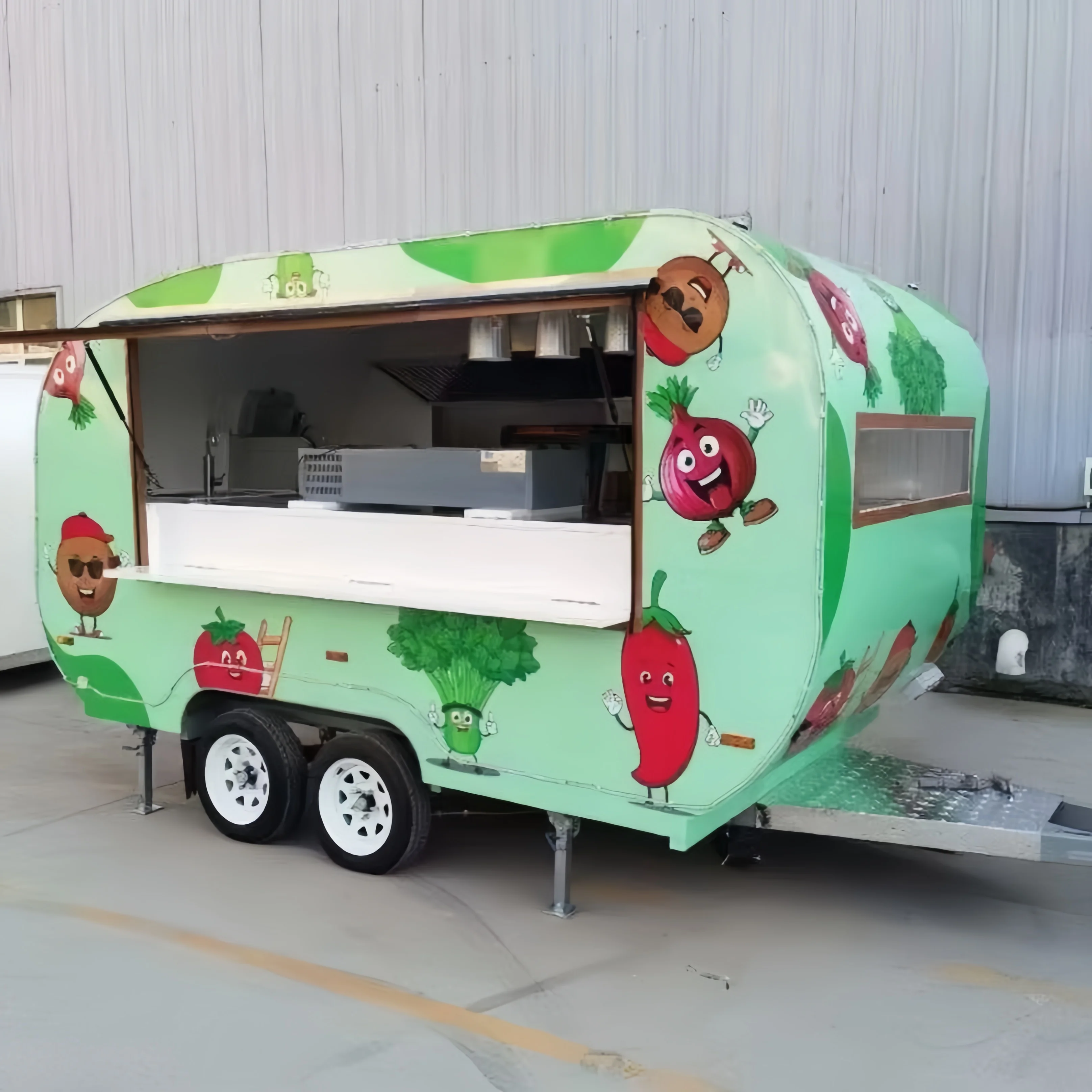

Portable Outdoor Kitchen Food Truck Trailer Cart Mobile Snack Bar Ice Cream Truck Tent Caravan - Ideal for Camping And Catering