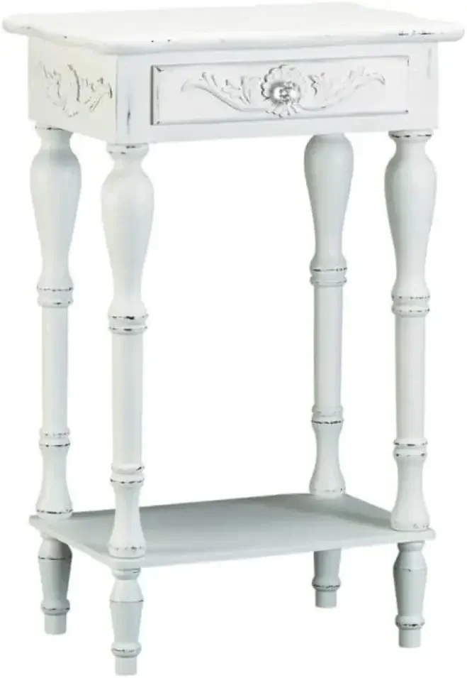 

Accent Plus 34353 Carved White Side Table, Multicolor