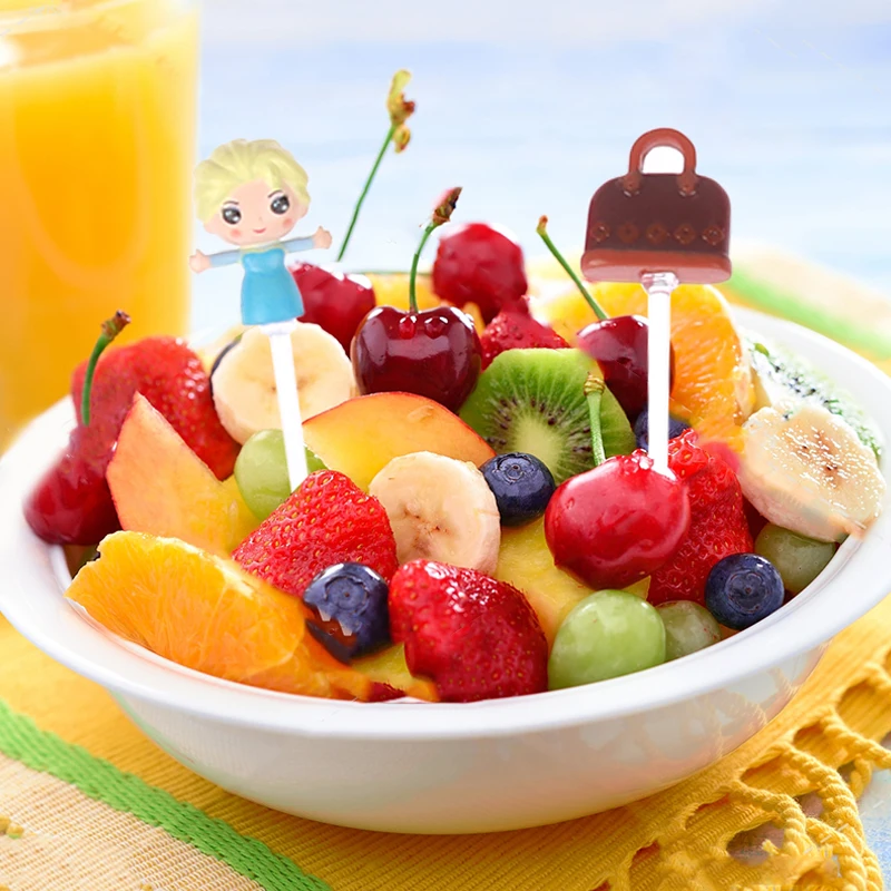 5Pcs Cartoon Animal Fruit Fork Children Cake Dessert Food Anime Characters Toothpick Bento Lunch Bento Accessories Party Decor