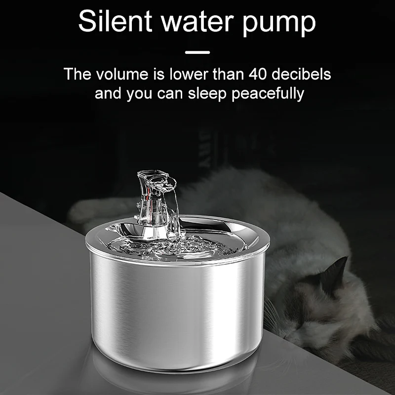 Imagem -04 - Inteligente de Cat Water Fountain Bebedor Automático Gatos Alimentador Pet Water Dispenser Bebedouro Aço Inoxidável