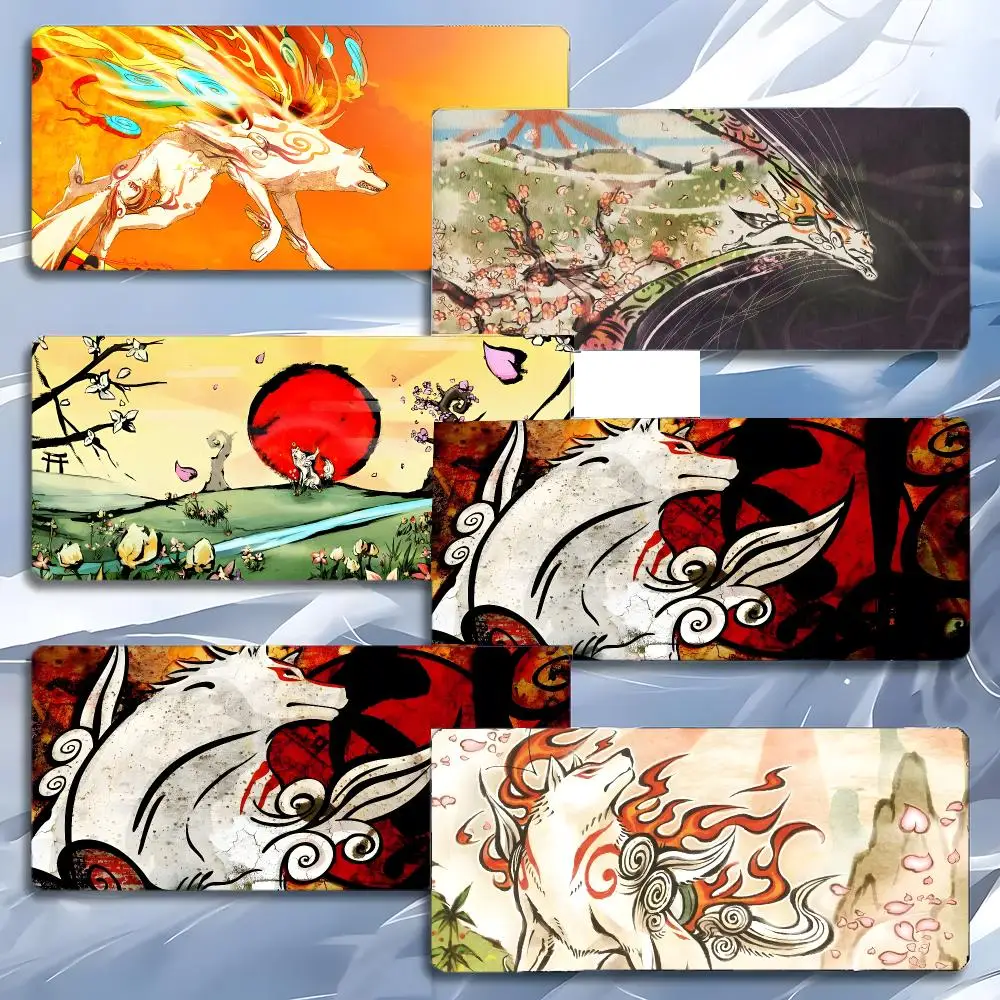 game action O-Okami Mouse Pad Mousepad Large Gaming LockEdge Thickened PC Table Desk Mat