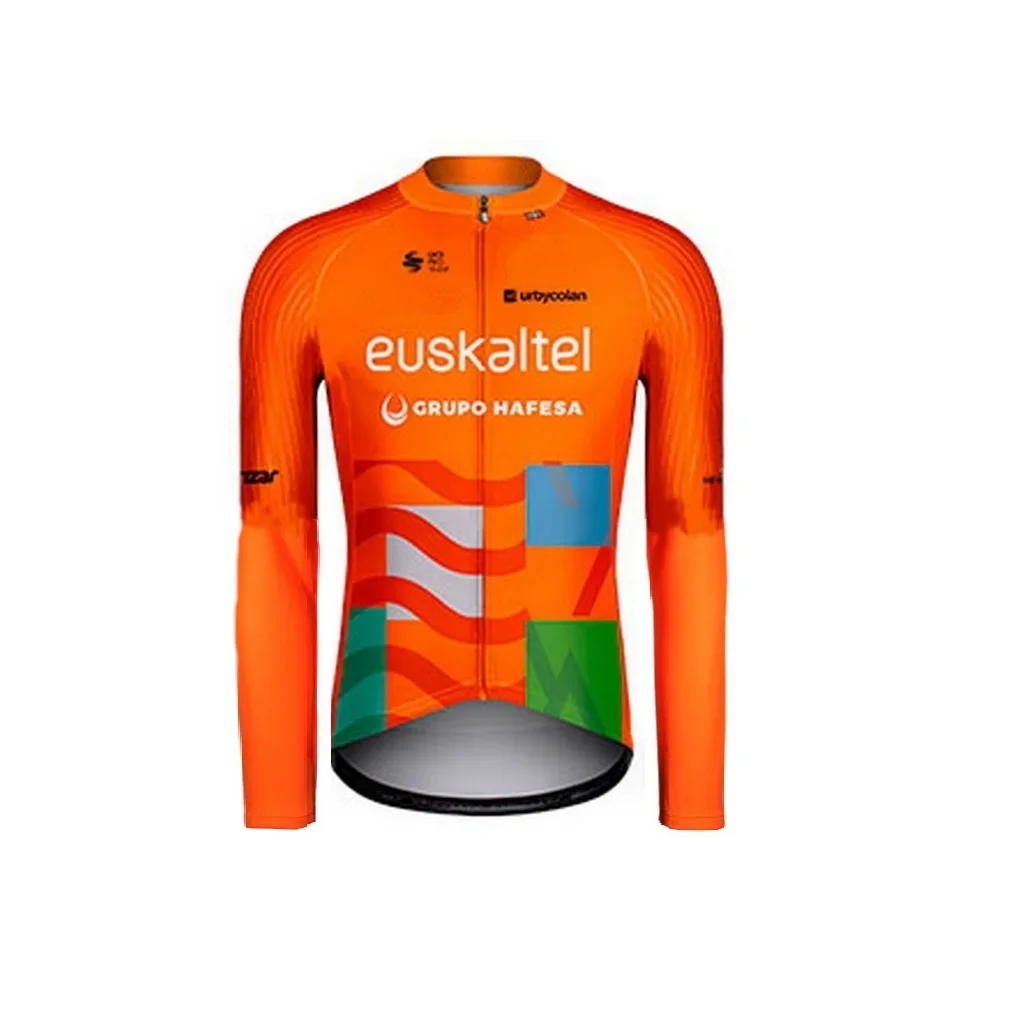 WINTER FLEECE THERMAL 2024 EUSKALTEL TEAM Cycling Jersey Long Sleeve Bicycle Clothing With Bib PANTS Ropa Ciclismo