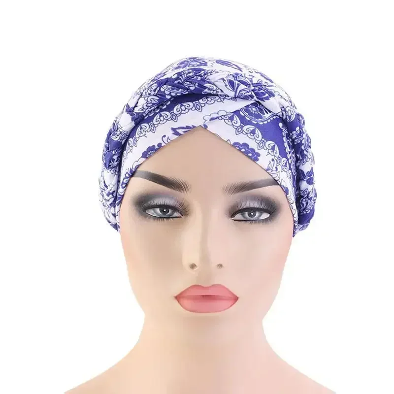 Boho Women Muslim Beanie Hair Loss Hat Printed Hats Braid Cancer Chemo Head Cover Caps Bonnet Islamic Turban Arab Head Wrap New
