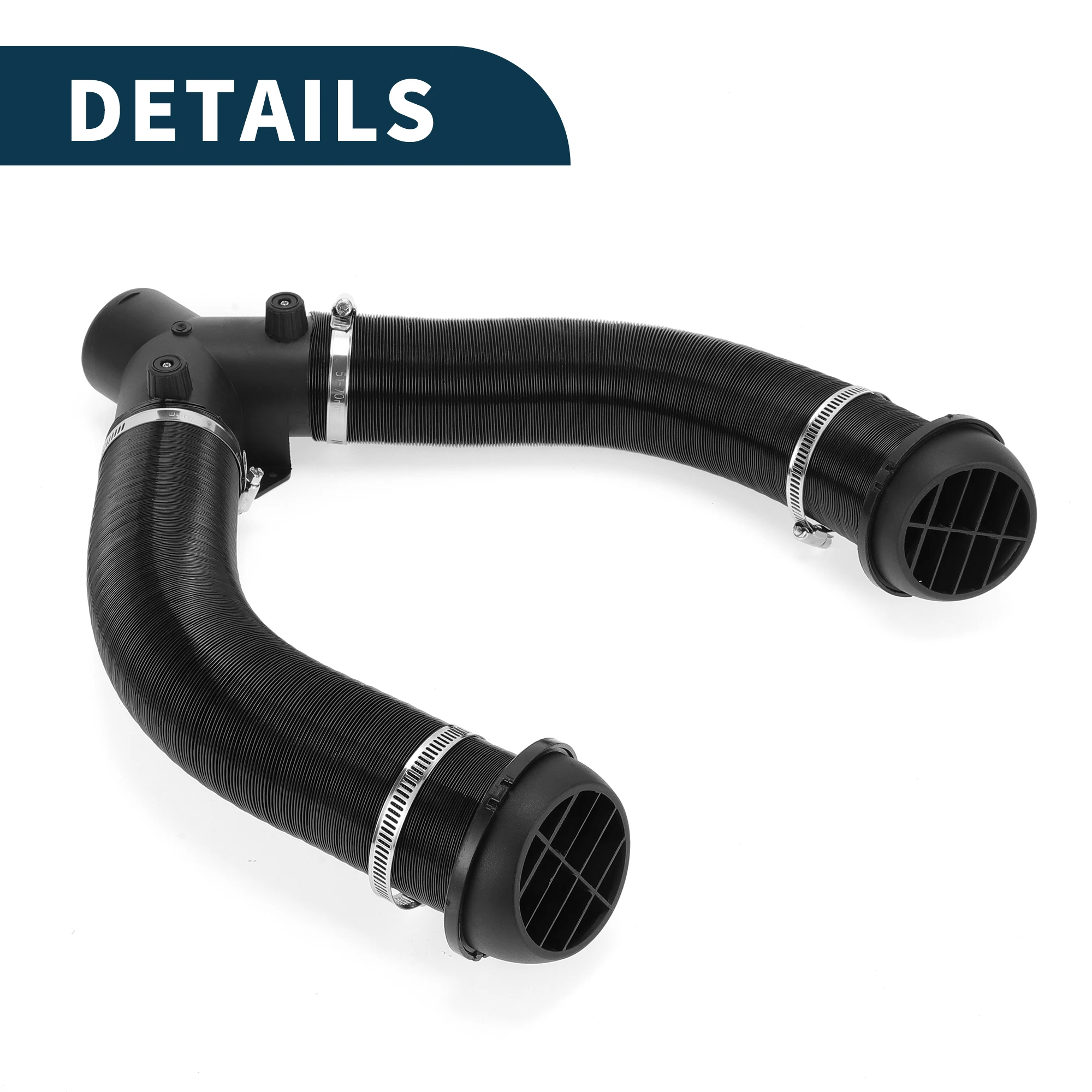 

UXCELL Car Truck RV Bus Van Boat Car Heater Duct Kit Car Heater Duct Pipe Hose Set with 2Pcs Heater Pipe 60mm ID 80cm Max l