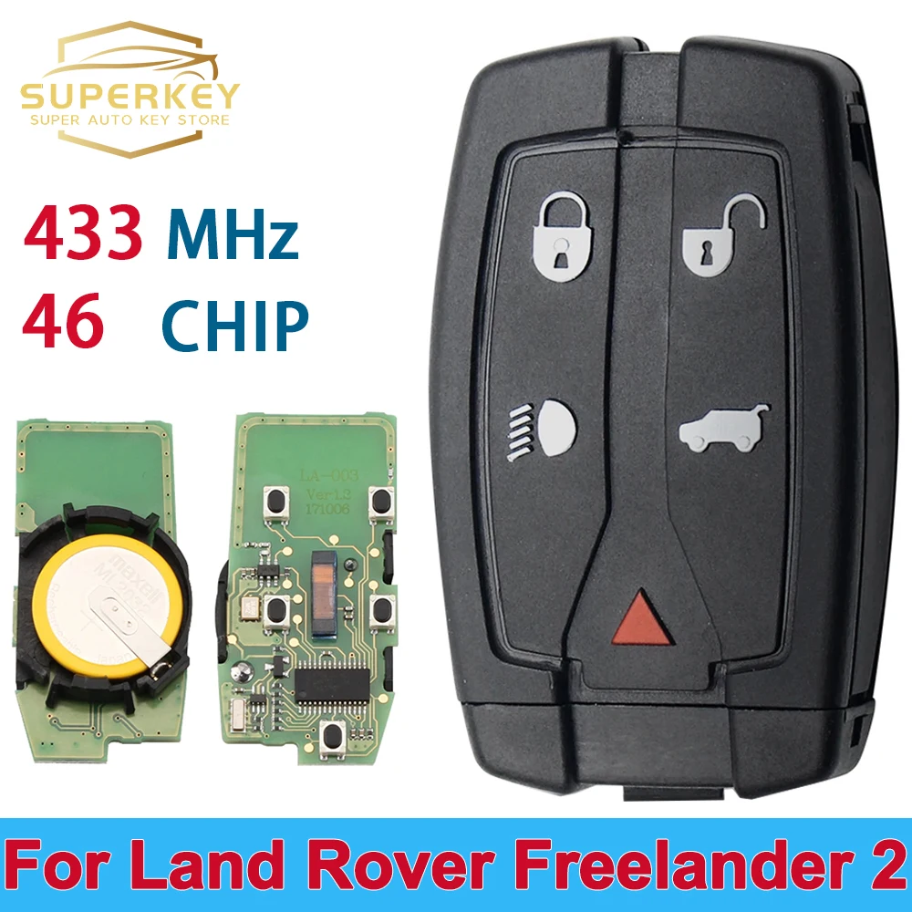 SUPERKEY Smart Remote Control Car Key Fob 433/315 Mhz 5 Buttons ID 46 CHIP  For Land Rover Freelander 2 LR2 Ranger Sport