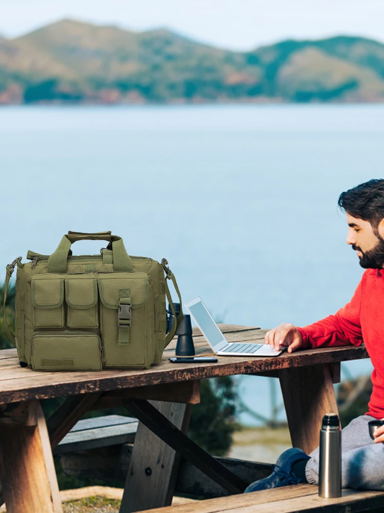 Military Sling Shoulder Bag Mult-Pockets Military Sling Backpack Multi-functional MOLLE for Hunting Climbing Cycling