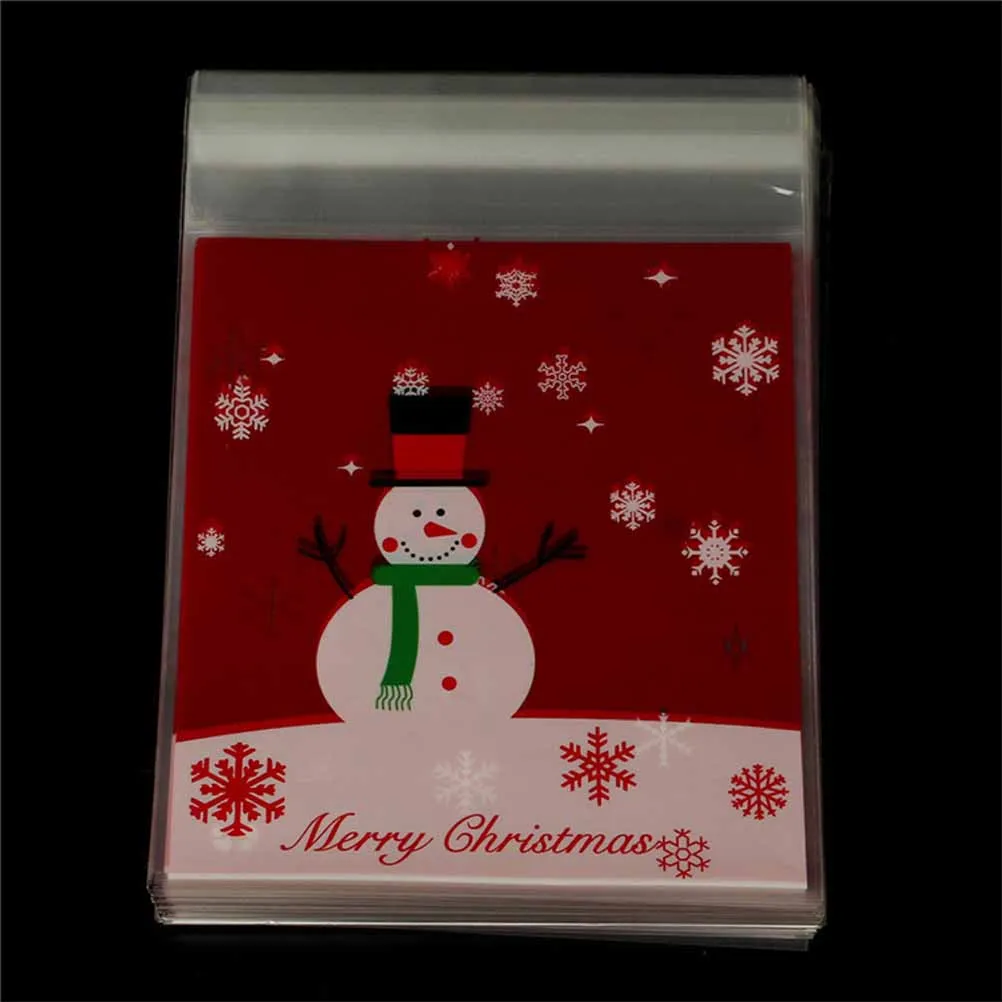 

200 Pcs/Package Packing Bag Christmas Bags Small for Treats Candy Snow Packaging