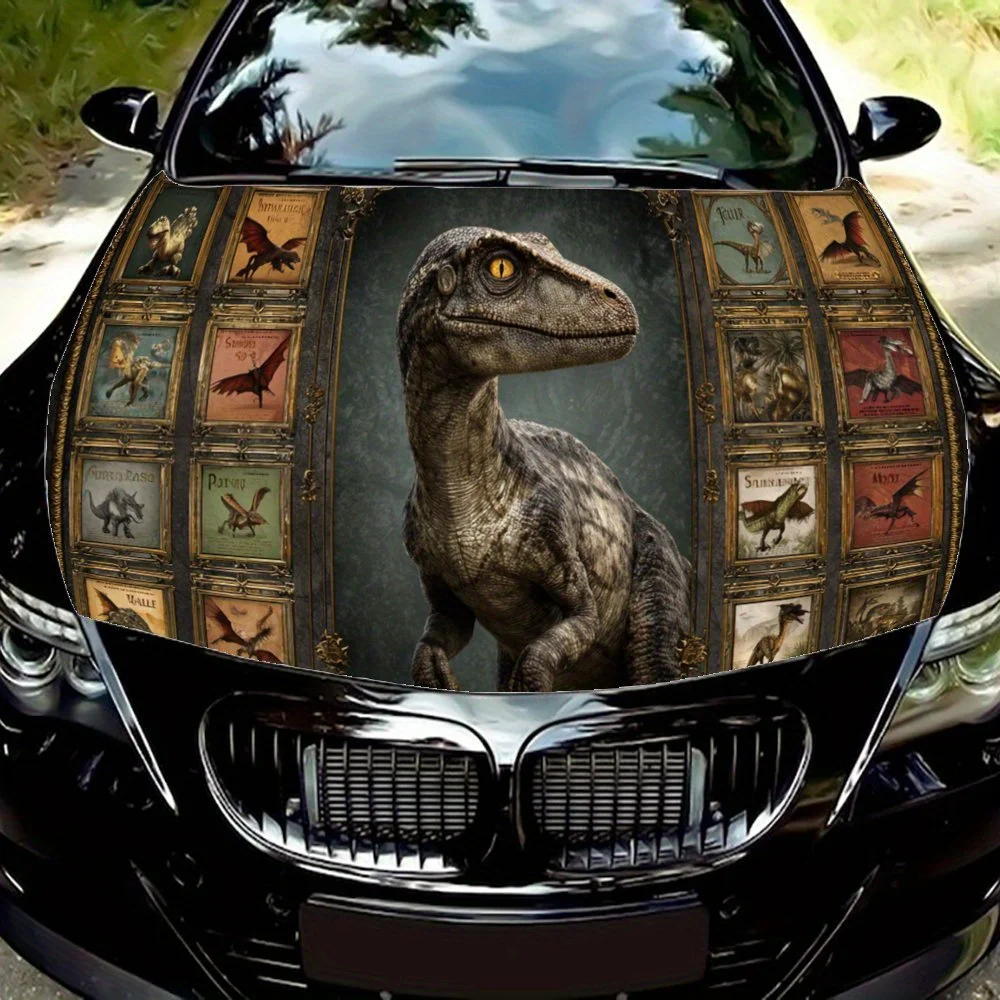 

Виниловая пленка для автомобиля «Динозавр», водонепроницаемая наклейка на капот автомобиля из ПВХ, самоклеящиеся устойчивые к царапинам наклейки для крышки двигателя,