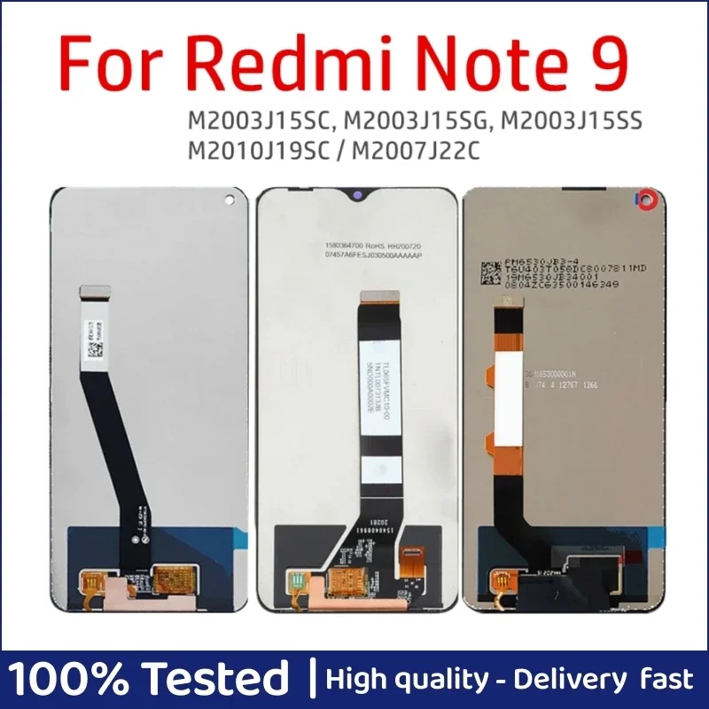 

ЖК-дисплей для Xiaomi Redmi Note 9 4G Φ M2003J15 M2010J19SC, ЖК-дисплей с сенсорным экраном в сборе, сменный ЖК-дисплей для Note9 M2007J22C