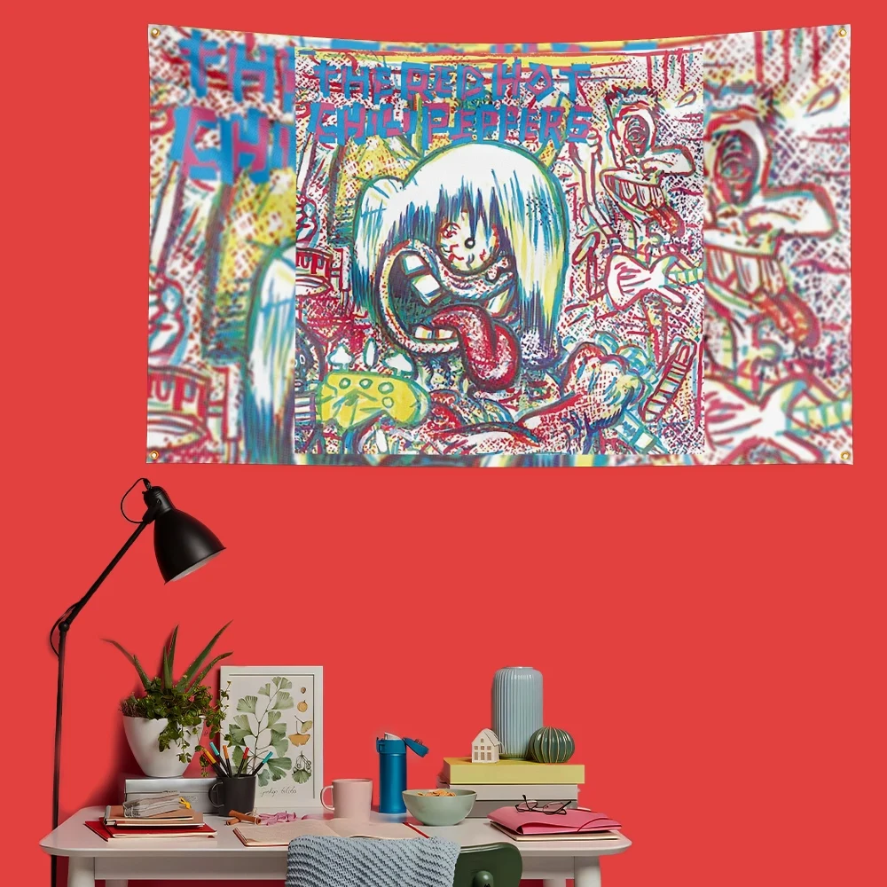 Red Hot Chili Peppers Funk Rock Flag 3x5 FT 90x150cm Polyester Decorative Banner Tapestry For Music Fans Bedroom Wall Decoration