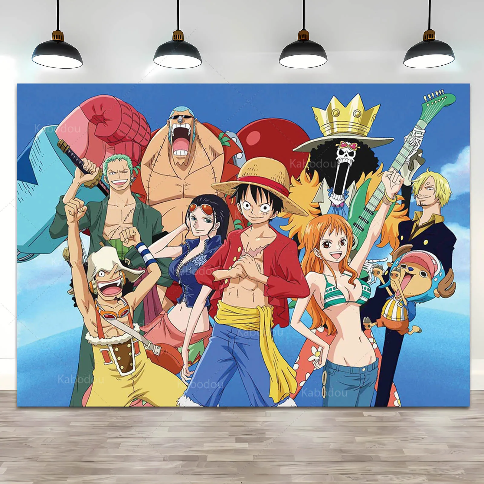 One Piece Luffy Party Backdrop Boy Kids Birthday Roronoa Zoro Background Photography Skull Corsair Baby Shower Photo Banner