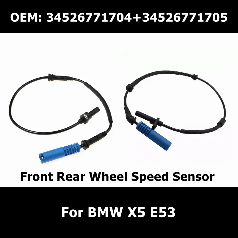 1 par 34526771704 34526771705   Novo sensor de velocidade da roda dianteira esquerda direita abs para bmw e53 x5 3.0i 4.4i 4.8is sensor de velocidade do motor