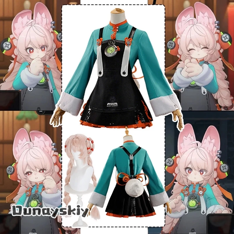 

Новый персонаж Чжао Косплей Игра Zenless Zone Zero Костюм KAWAII Pinafore Платье Пушистый головной убор, обувь, комплект перчаток {BankaiMode}
