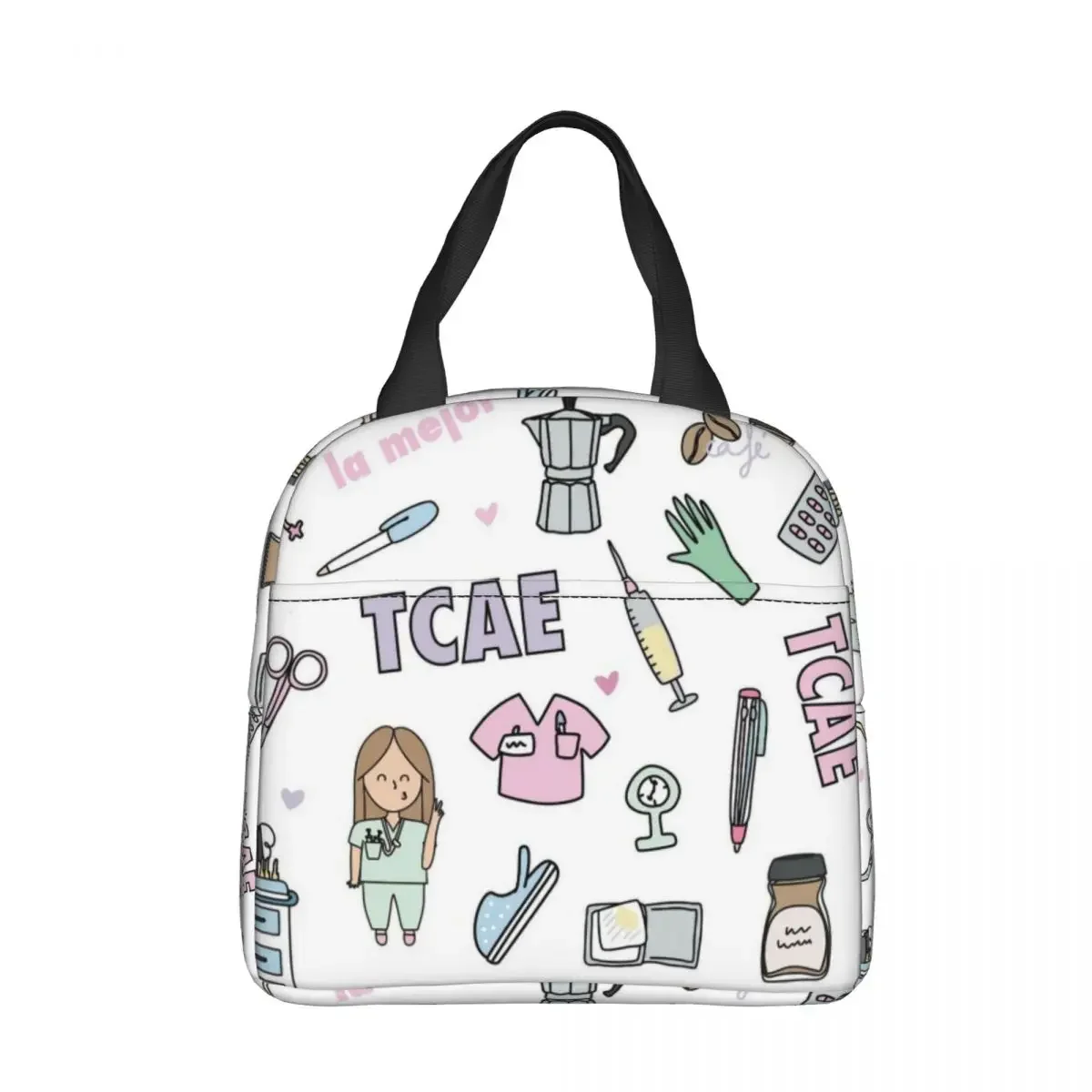 

Изолированная сумка для ланча с принтом медсестры, портативное медицинское оборудование, многоразовая Термосумка, мужской и женский тоут