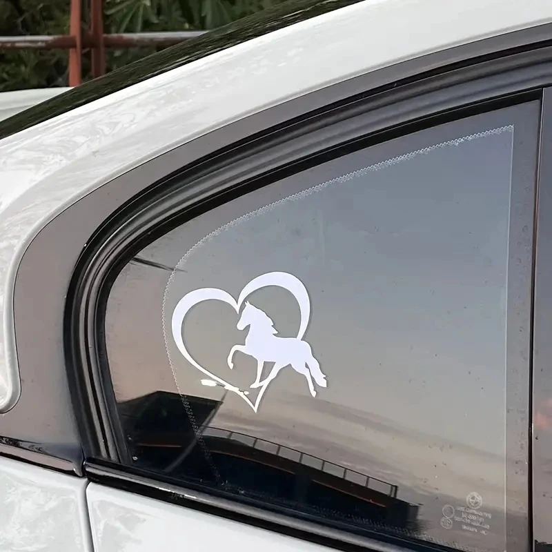 JT02# Unique Horse and Heart Car Stickers Waterproof Vinyl Decal Car Accessories Decor Pegatinas Para Coche #JT02