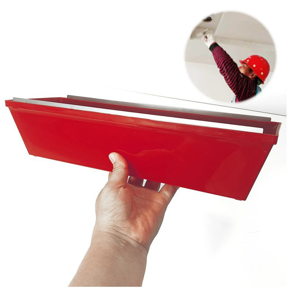 Plastic Drywall Mud Pan with Scraping Bar Sheetrock Mud Pan Plastic Mud Pan Spatula Drywall Mud Pans for Easy Cleaning