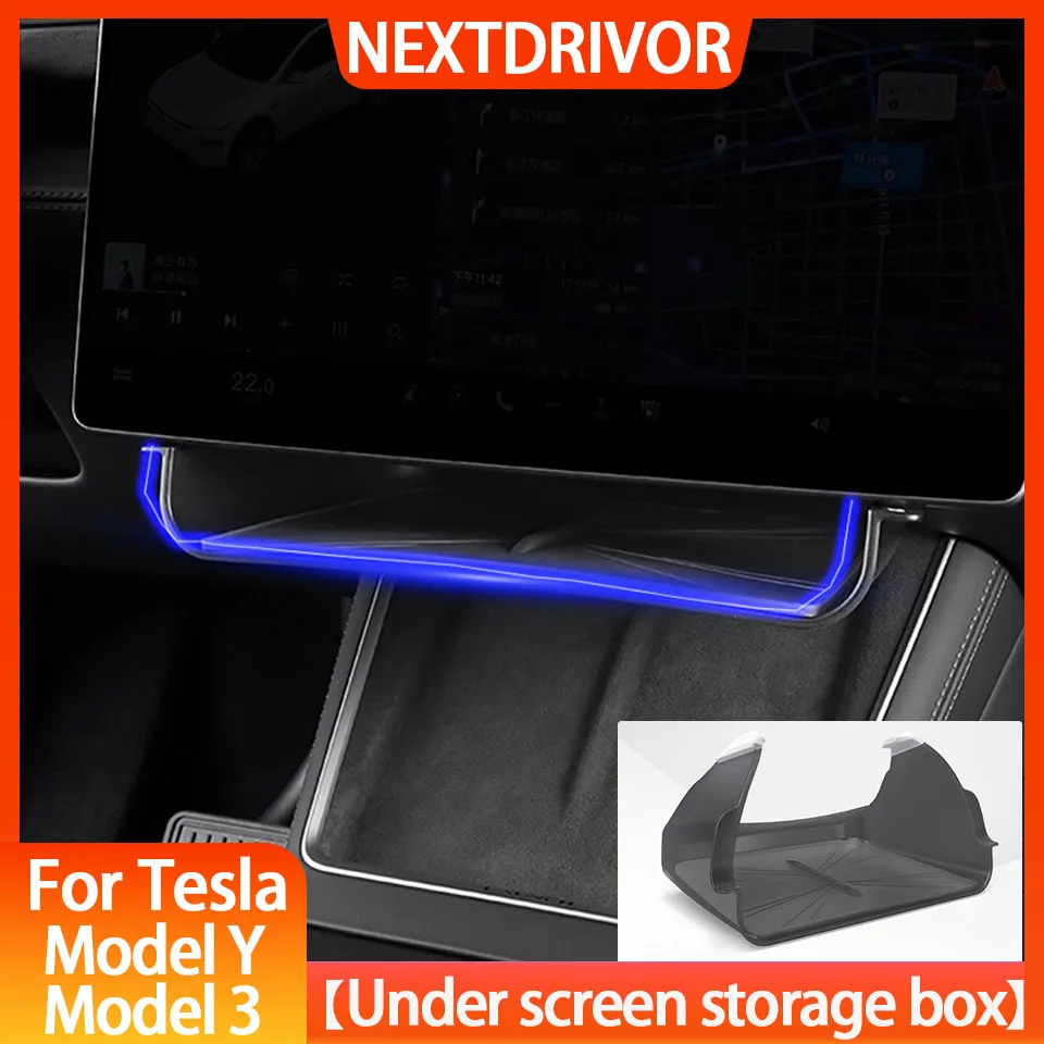 

for Tesla Model Y Juniper 2025 Launch Model 3 Highland 2024 Hidden Storage Box Car Under-Screen Display Hanging Organizer Tray
