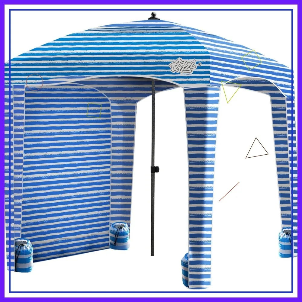 

Beach Cabanas for Sand, Sun Shelter with Sandbags & Side Wall, UPF 50+ UV Protection, Easy Setup