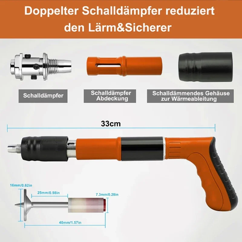 

Мини-ручной стальной металлический пистолет для гвоздей по бетону, стальной заклепочный инструмент, настенный анкер, долбежное устройство для мощной обработки