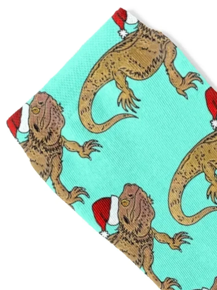 Bearded Dragon Santa Socks winter thermal custom sports valentine gift ideas Socks Women's Men's