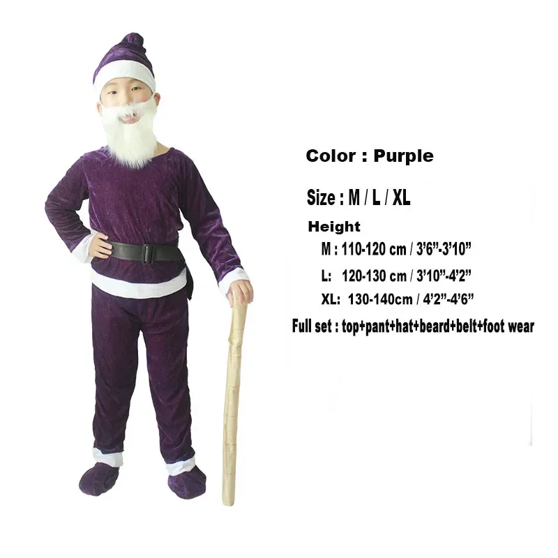 Fairy Cartoon Seven Dwarf Group Costume Child Boys Carnival Festival Cosplay Elf Elven Outfit For Kids Top Trouser Beards Ha MN9