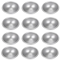 12 Pcs Bath Salt Mold Silicone Candy Molds Aluminium Alloy Ball DIY Bomb Metal Home Semi-sphere Aluminum Making Form for bombs