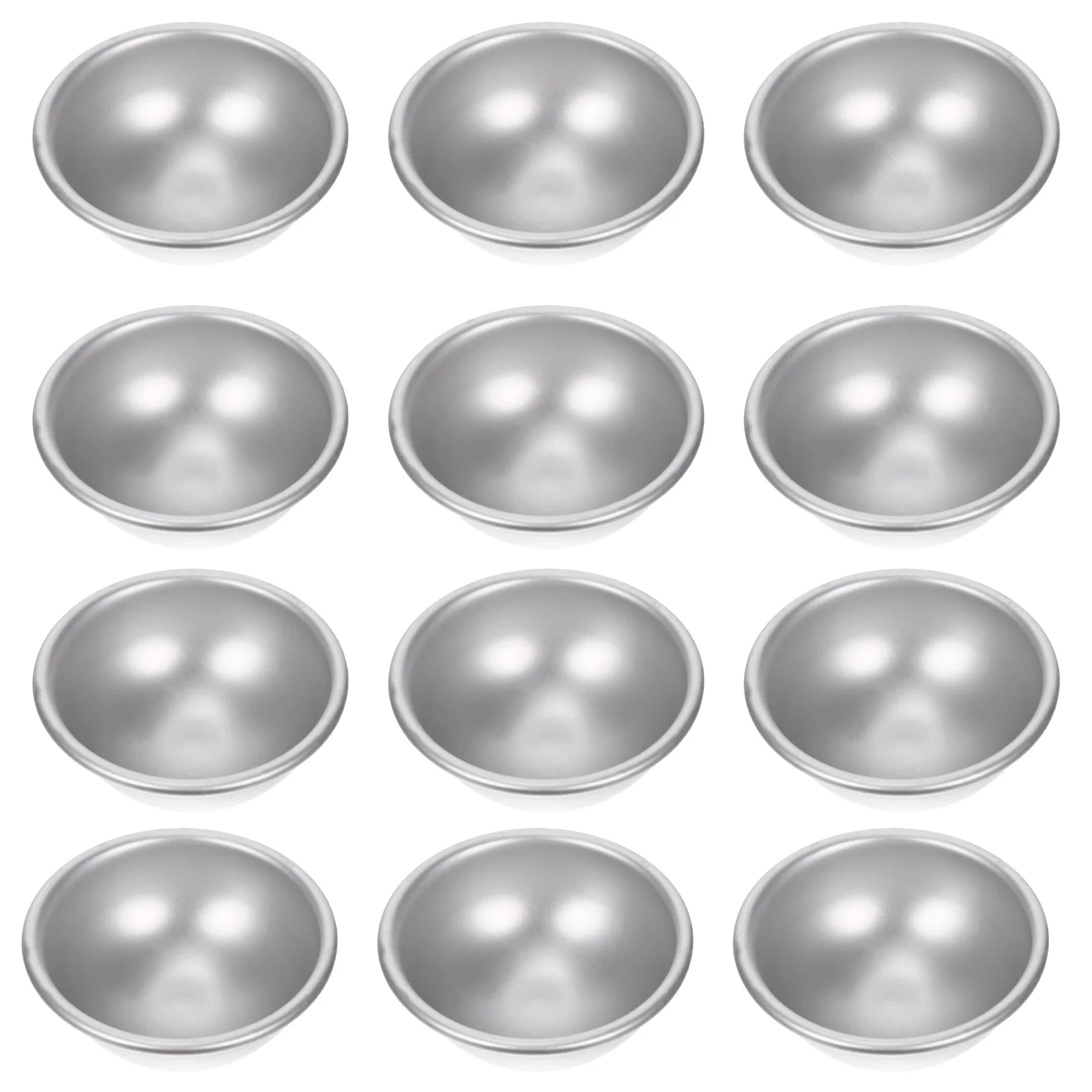 12 Pcs Bath Salt Mold Silicone Candy Molds Aluminium Alloy Ball DIY Bomb Metal Home Semi-sphere Aluminum Making Form for bombs