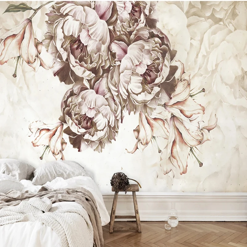 3D Mural Wallpaper Modern European Hand Painted Rose Flowers Living Room Bedroom Bedside TV Background Wall Home Decor Painting