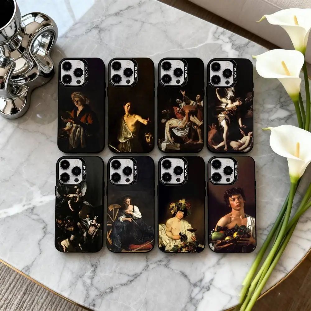 

Art C-Caravaggio P-Paintings Phone Case For iPhone17,16,15,14,13,12,11 Plus,Pro Max Candy Silver Plated Inside Cover